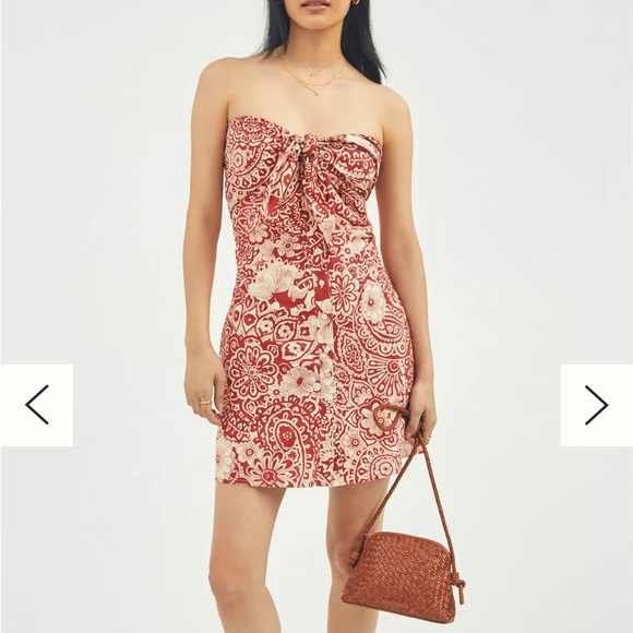 🌿|NWT| Anthropologie Blue Tassel Strapless Mini Dress plus size 1X - Picture 10 of 11